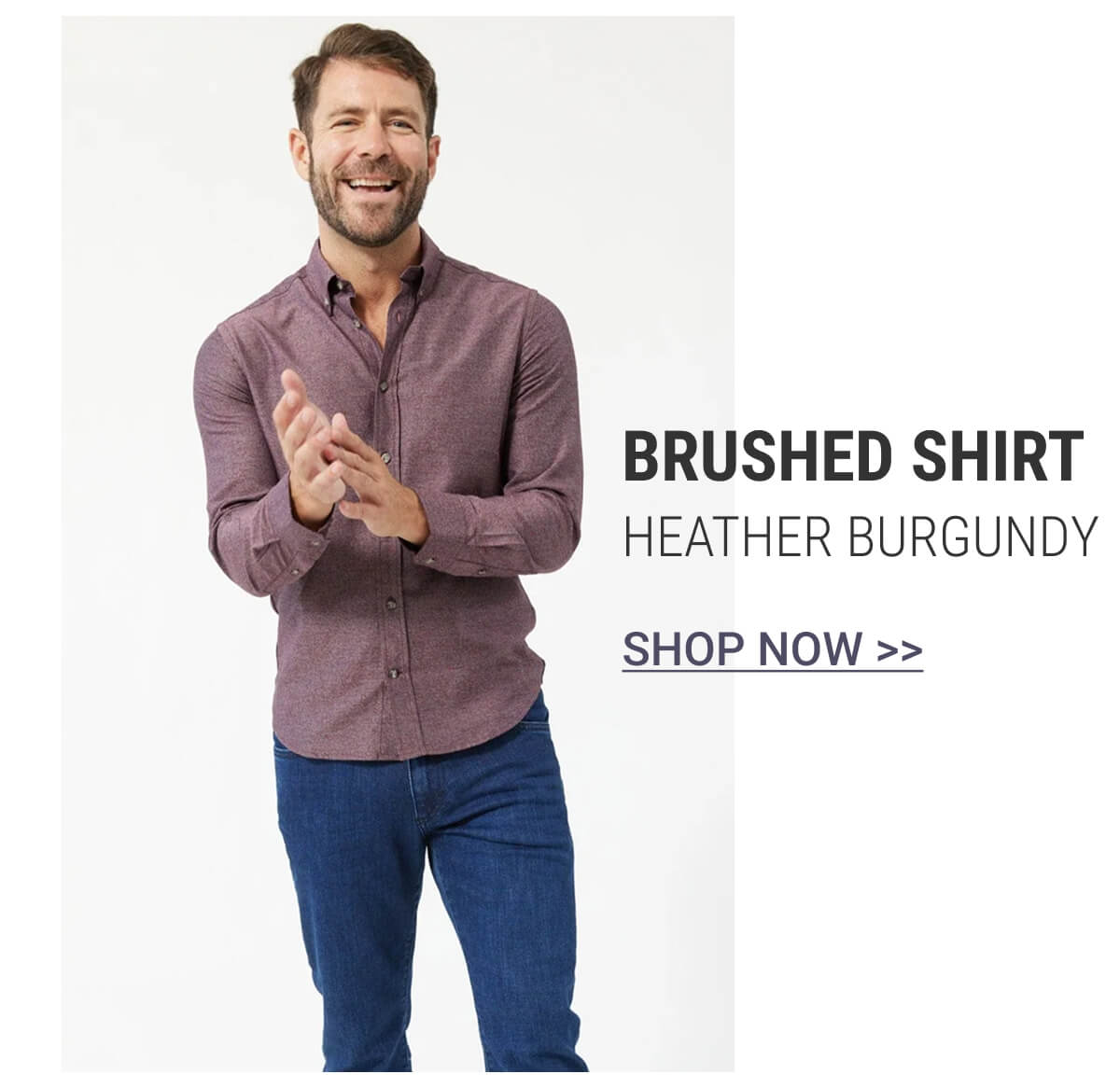 Heather Burgundy Brushed Shirt