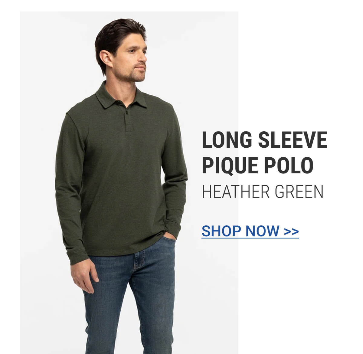 Long Sleeve Pique Polo