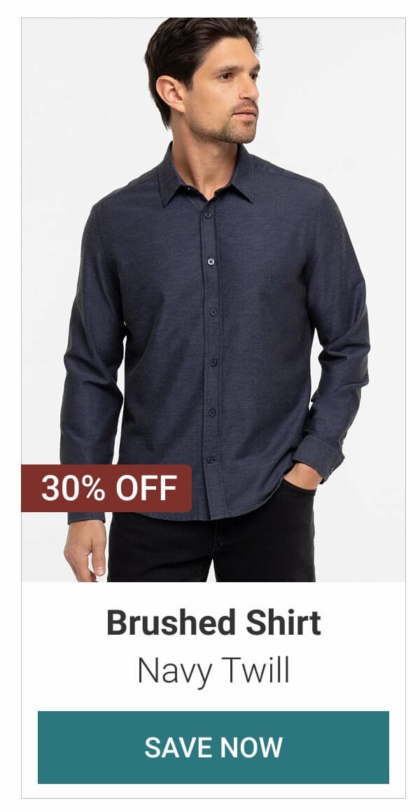 Navy Twill Brushed Shirt