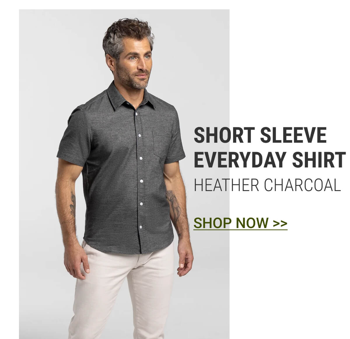 Heather Charcoal Short Sleeve Everyday Shirt