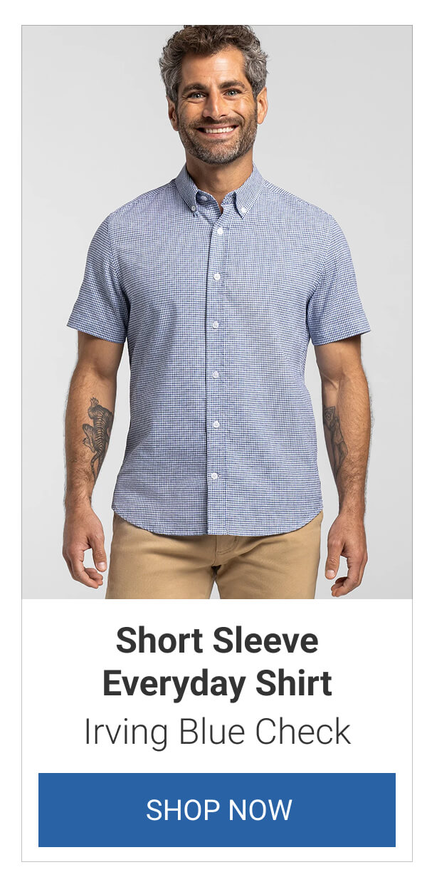 Irving Blue Check Short Sleeve Everyday Shirt