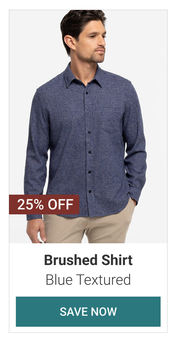 Blue Textured Brushed Shirt