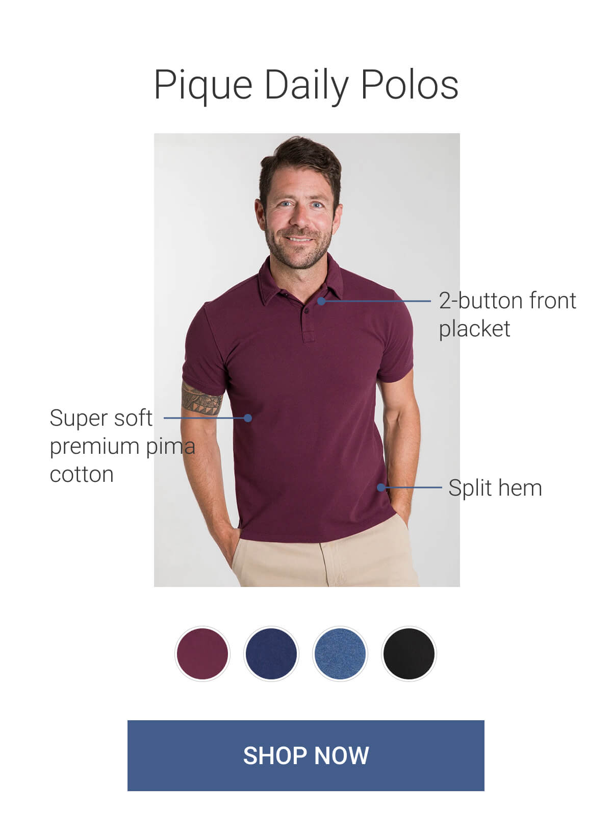 Pique Daily Polos
