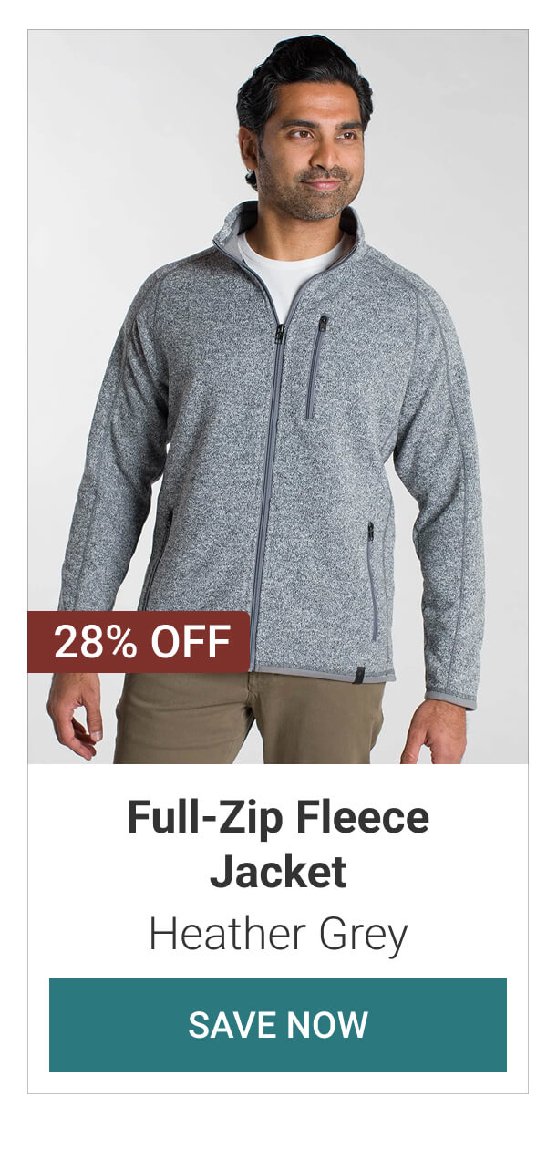 Heather Grey Full-Zip Fleece Jacket