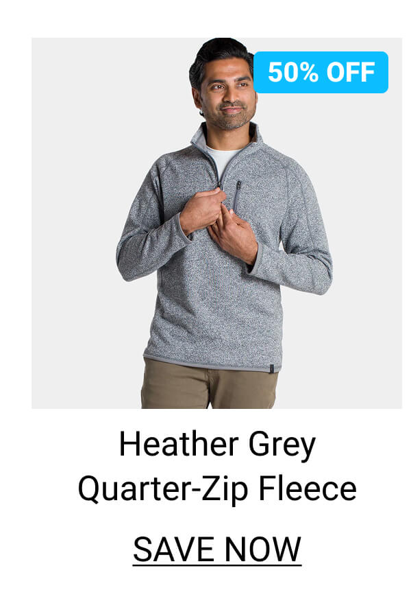 Heather Grey Quarter-Zip Fleece