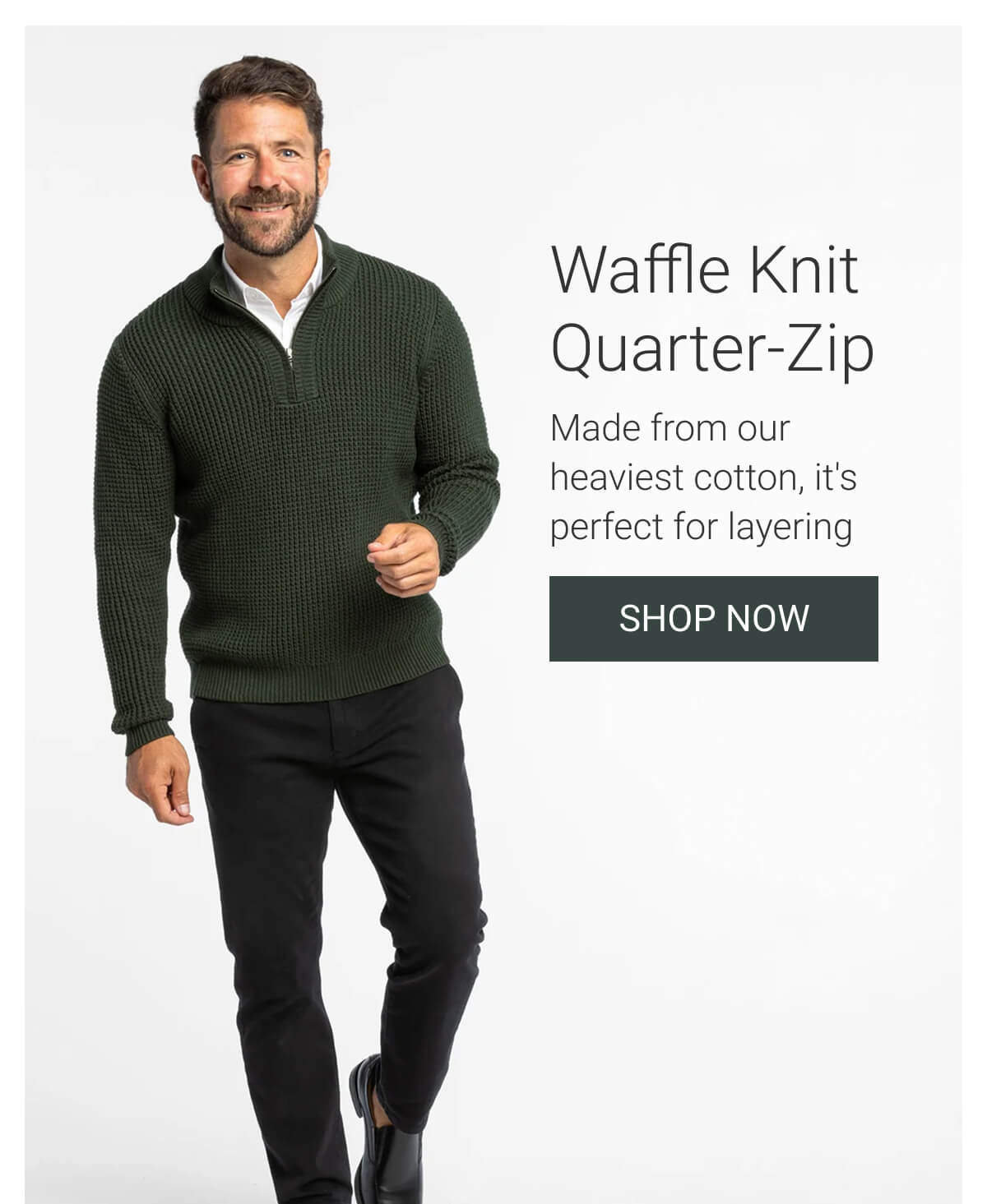 Waffle Knit Quarter-Zip