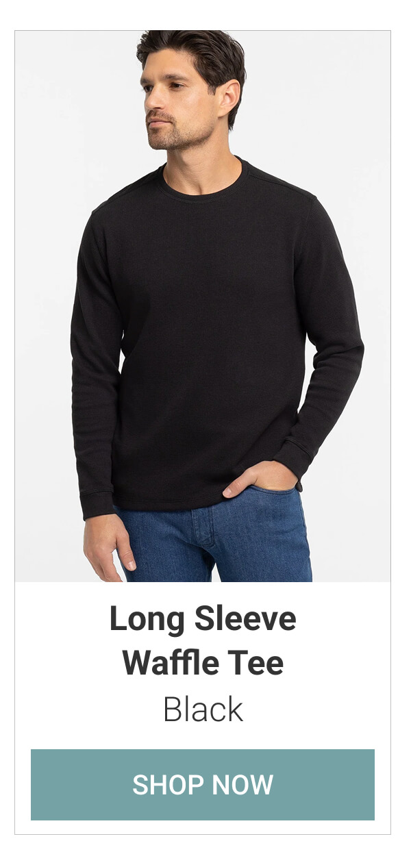 Black Long Sleeve Waffle Tee