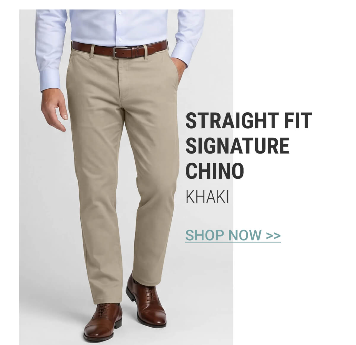Khaki Straight Fit Signature Chino