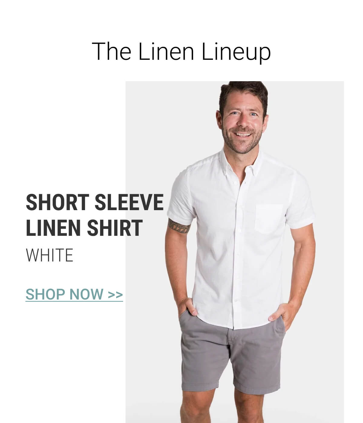 White Short Sleeve Linen Shirt