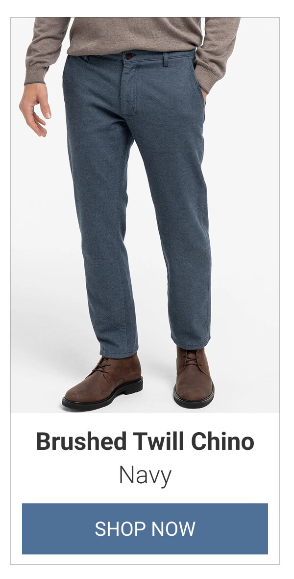 Navy Brushed Twill Chino