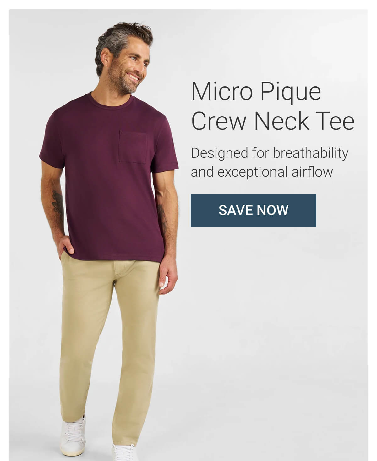 Micro Pique Crew Neck Tee