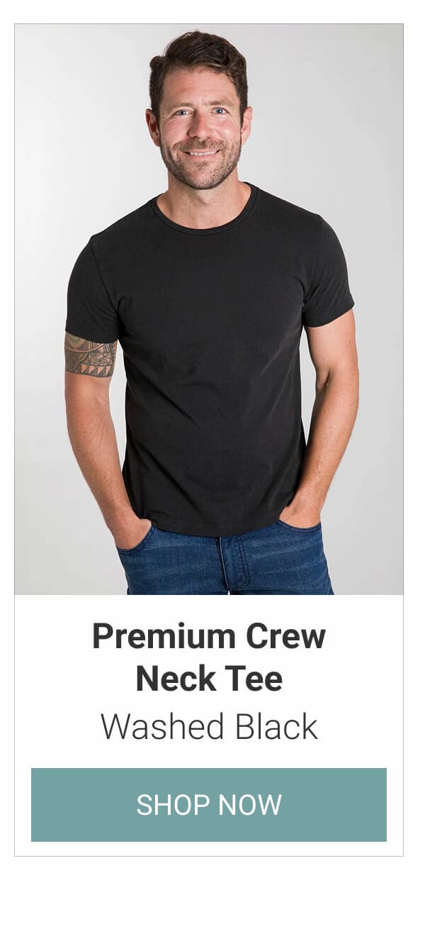 Washed Black Premium Crew Neck Tee
