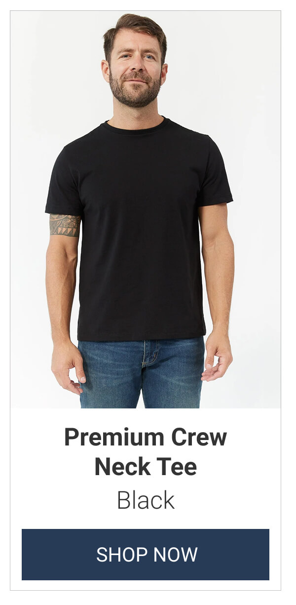 Black Premium Crew Neck Tee