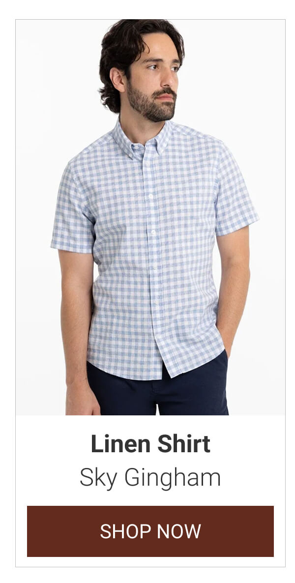 Sky Gingham Linen Shirt