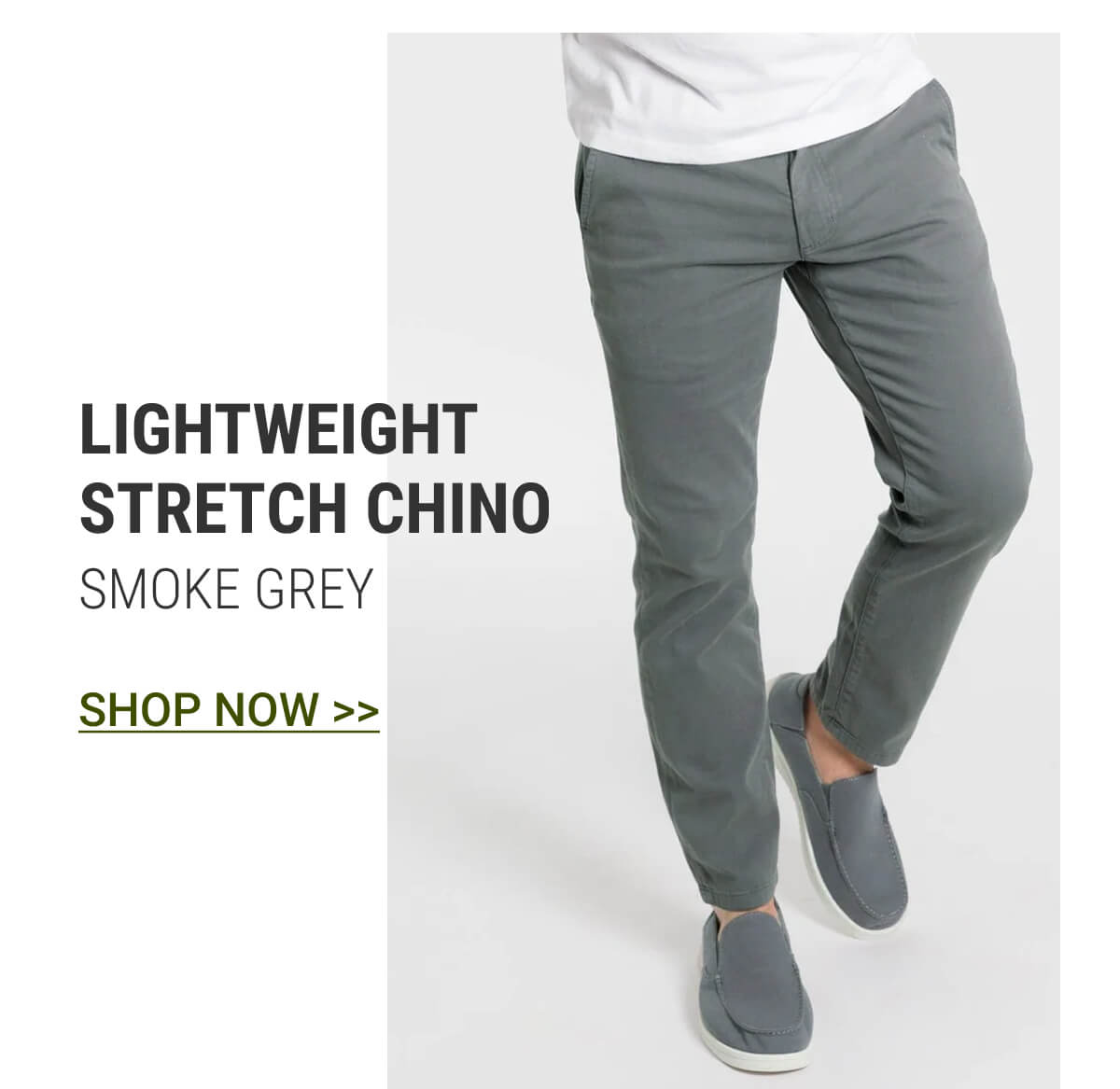 Smoke Grey Lightweight Stretch Chino