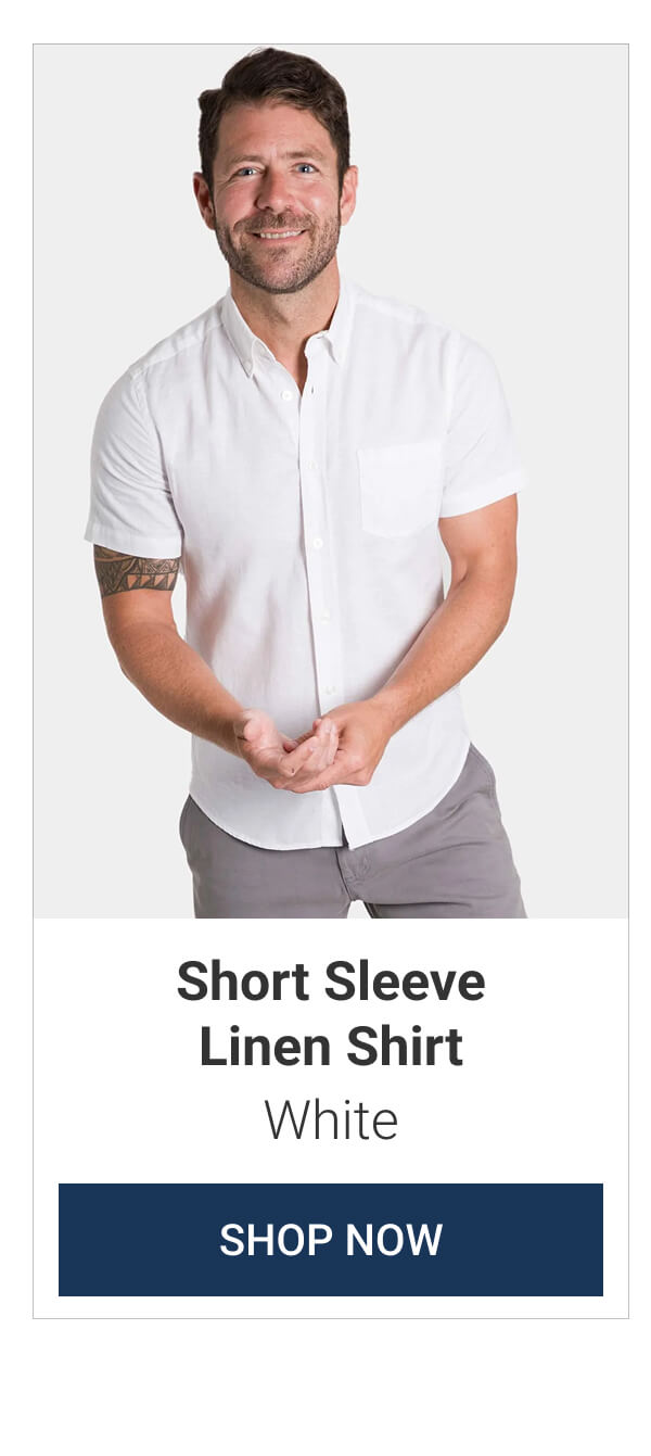 White Short Sleeve Linen Shirt