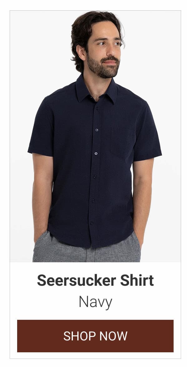 Navy Seersucker Shirt