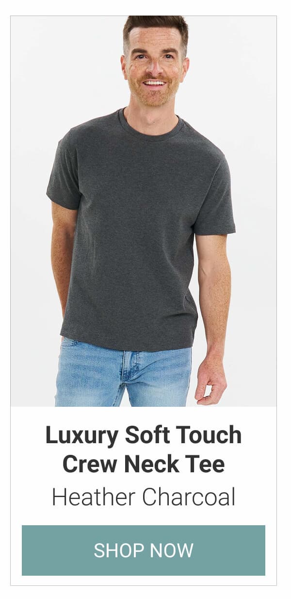 Heather Charcoal Luxury Soft Touch Crew Neck Tee