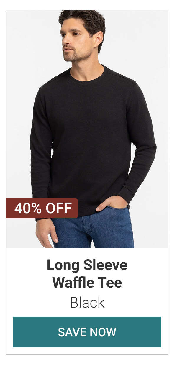 Black Long Sleeve Waffle Tee