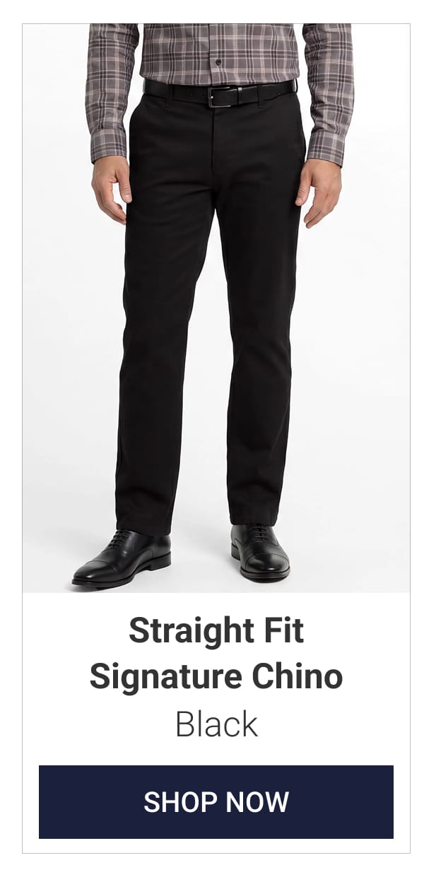 Black Straight Fit Signature Chino