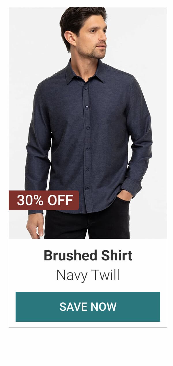 Navy Twill Brushed Shirt