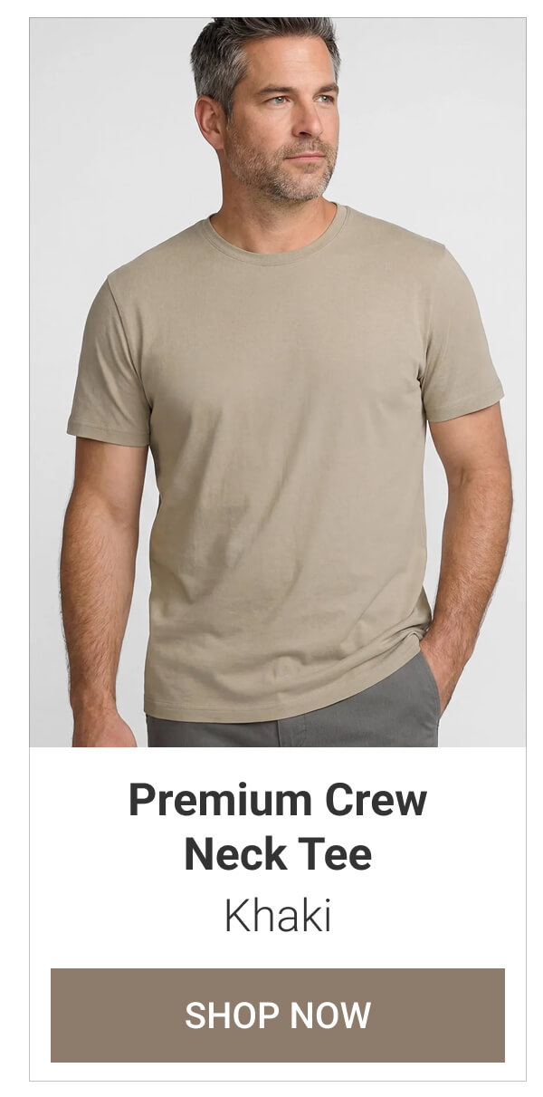 Khaki Premium Crew Neck Tee