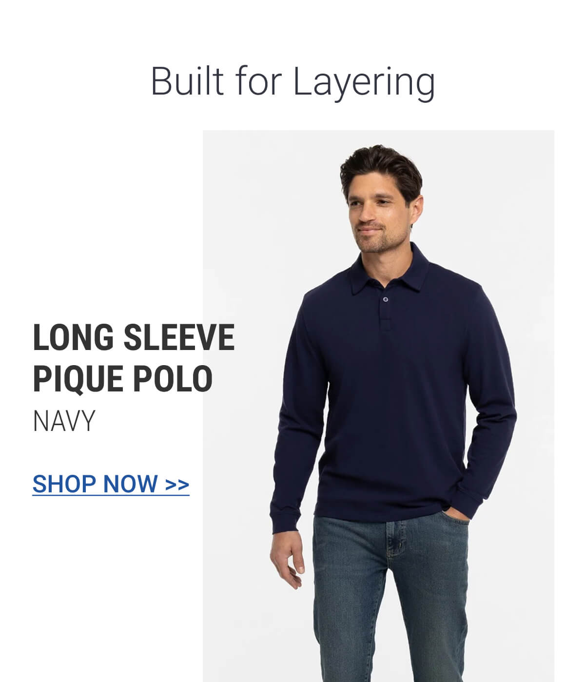 Long Sleeve Pique Polo