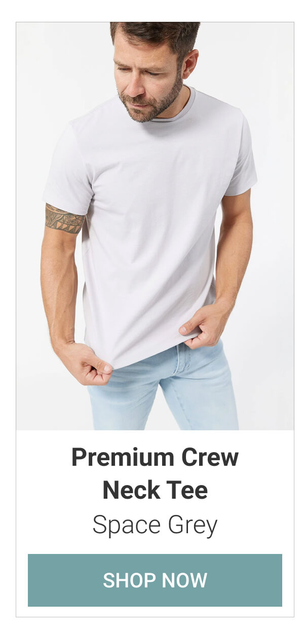 Space Grey Premium Crew Neck Tee