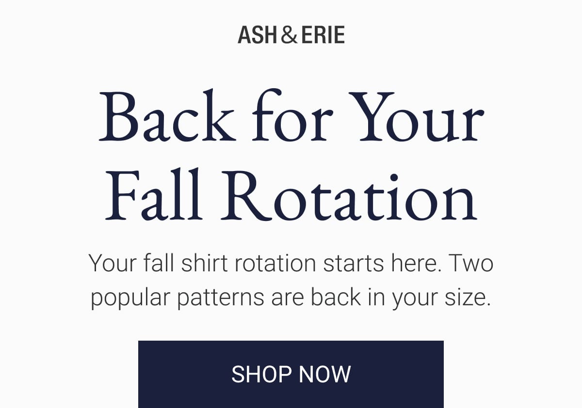 Back for Your Fall Rotation