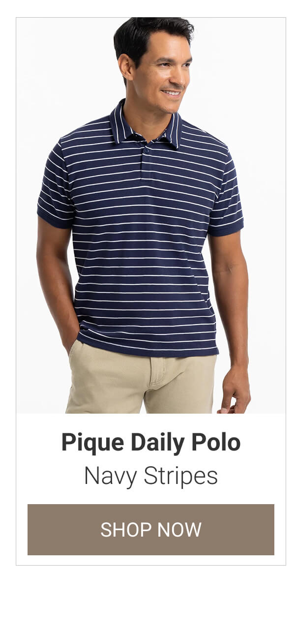 Navy Stripes Pique Daily Polo