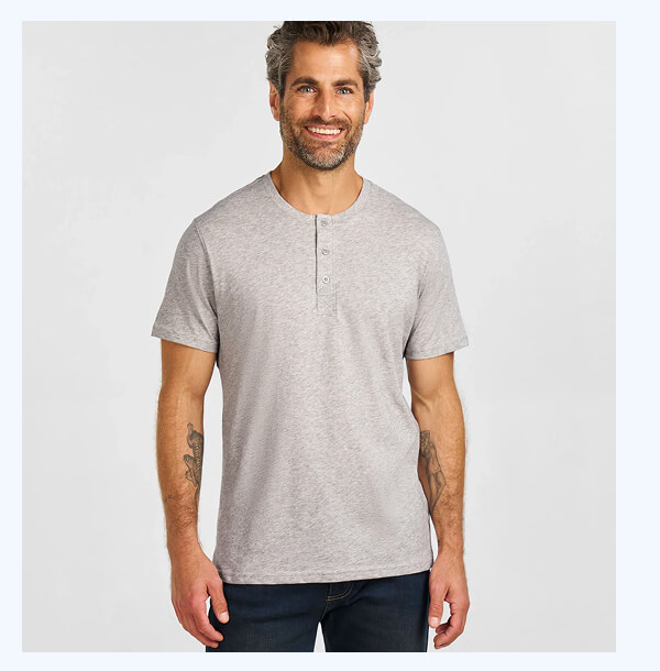 Pearle Short Sleeve Melange Henley