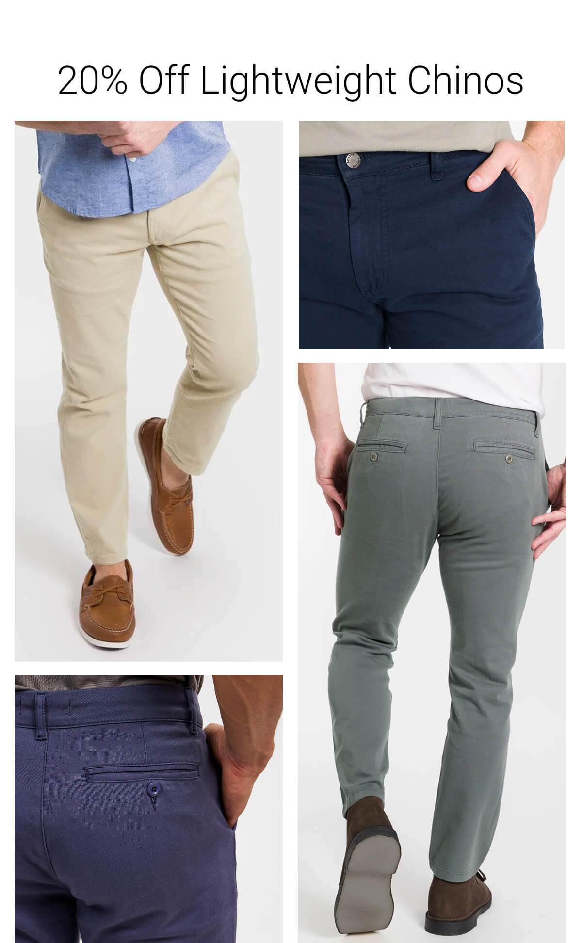 20% Off Lightweight Chinos