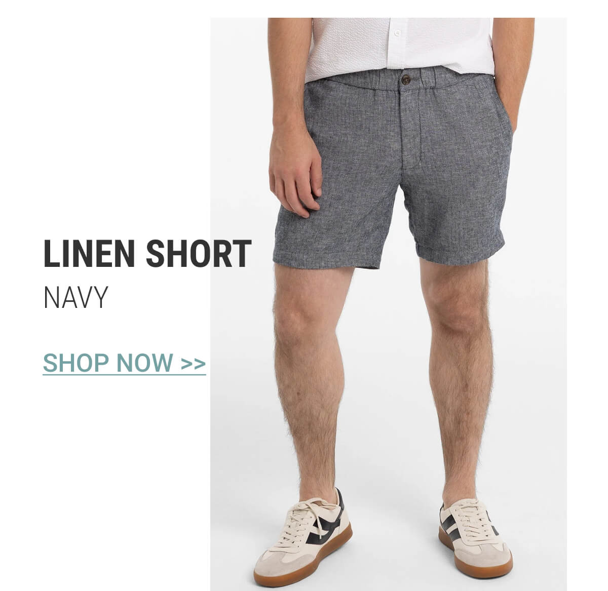 Navy Linen Short