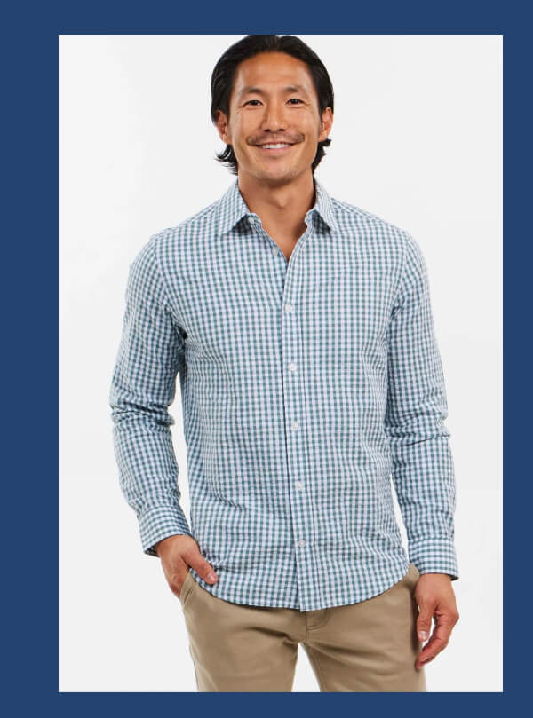 Coastal Plaid Wrinkle Free Shirt