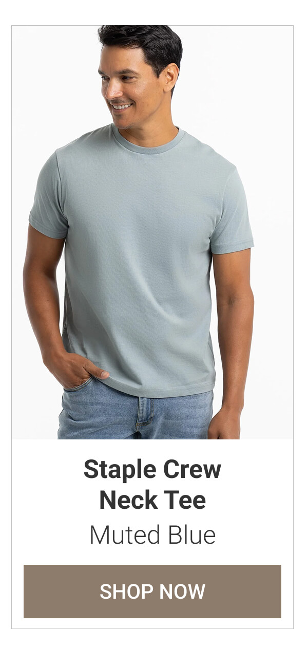 Muted Blue Staple Crew Neck Tee