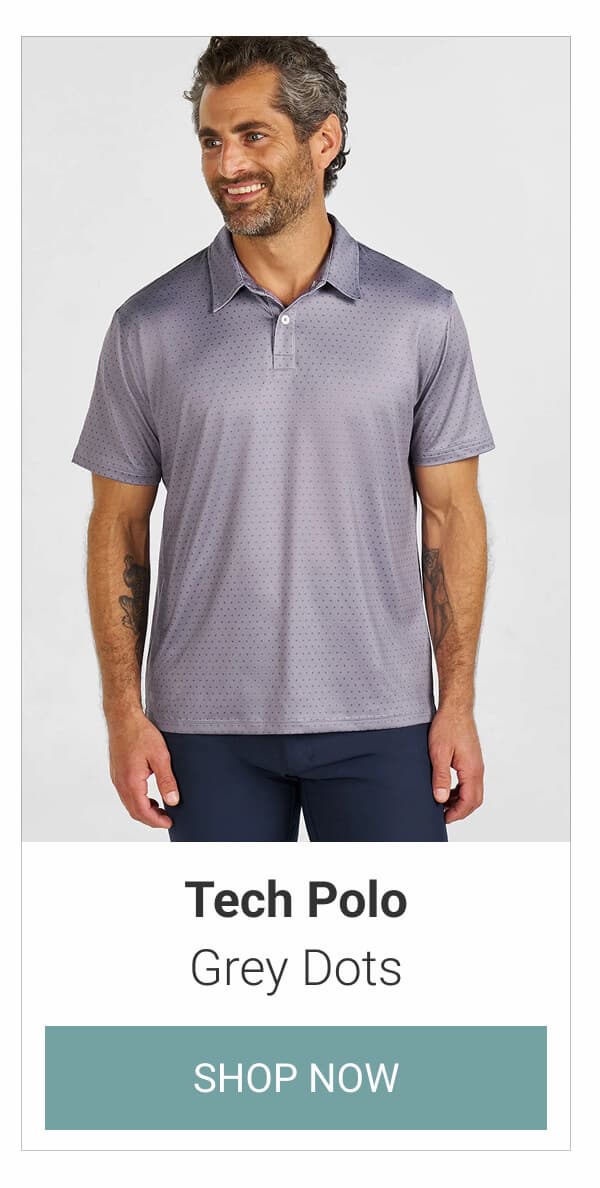 Grey Dots Tech Polo