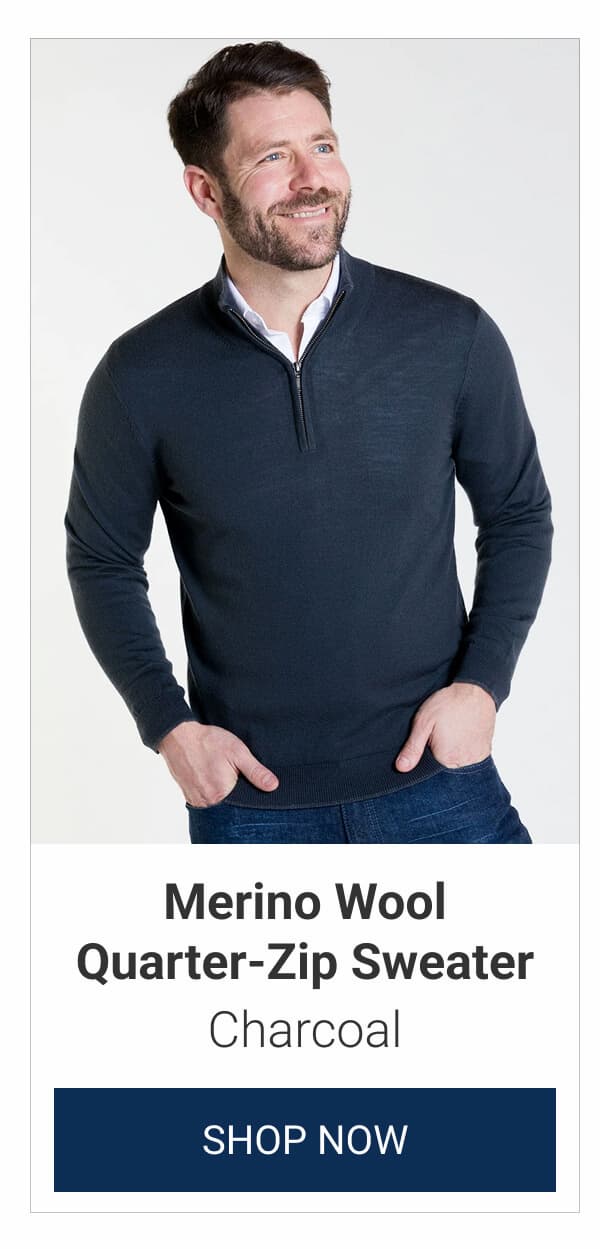 Charcoal Merino Wool Quarter-Zip