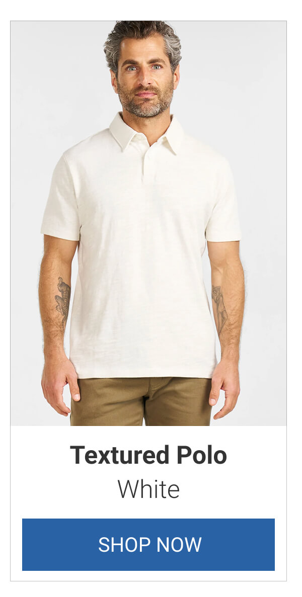 White Textured Polo