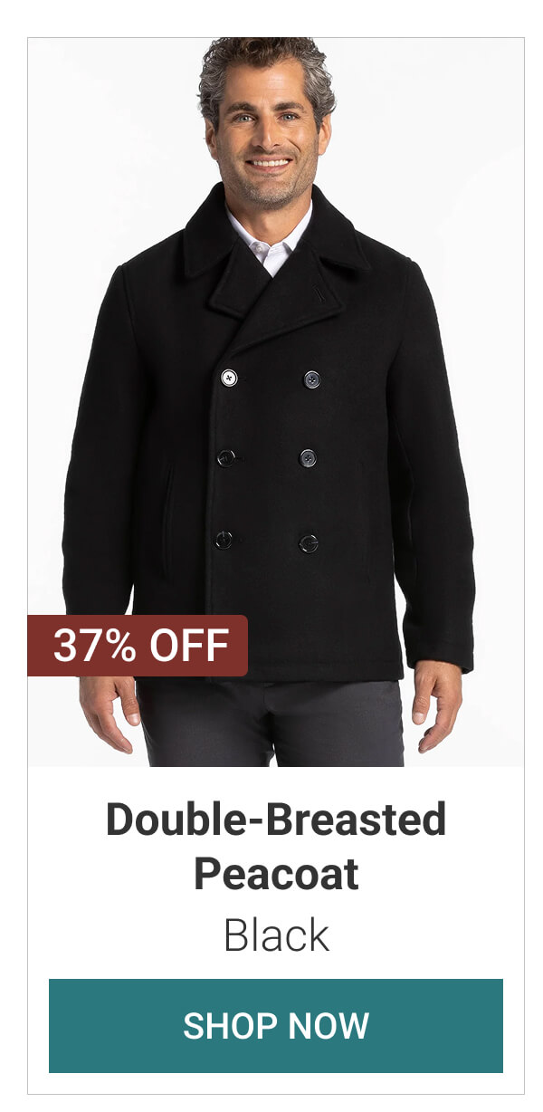 Black Double-Breasted Peacoat