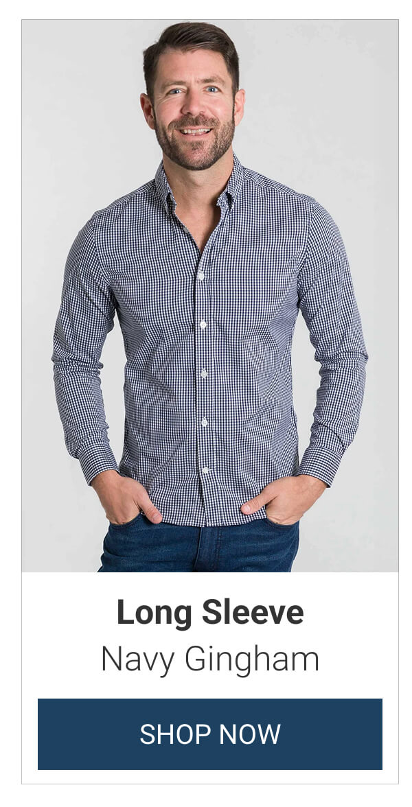 Long Sleeve Navy Gingham