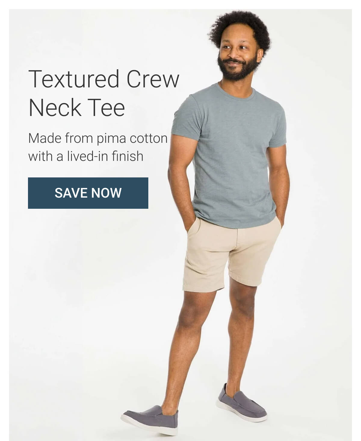 Textured Crew Neck Tee