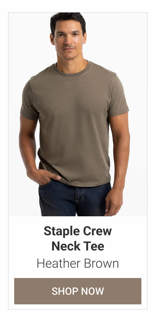 Heather Brown Staple Crew Neck Tee