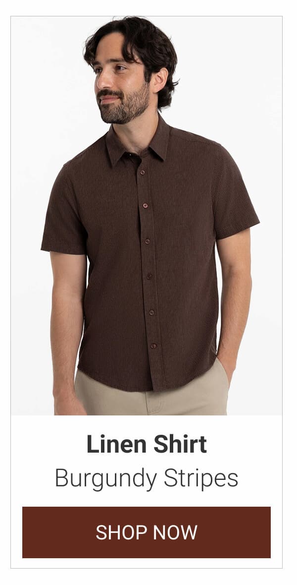 Burgundy Stripes Linen Shirt