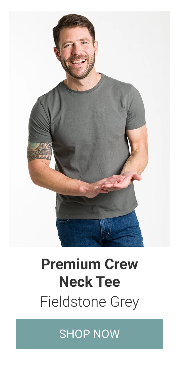 Fieldstone Grey Premium Crew Neck Tee