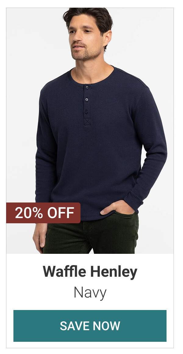 Navy Waffle Henley