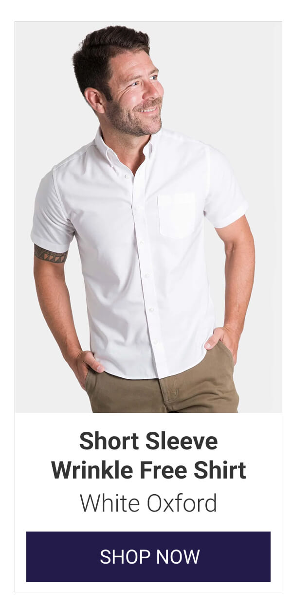 White Oxford Short Sleeve Wrinkle Free Shirt