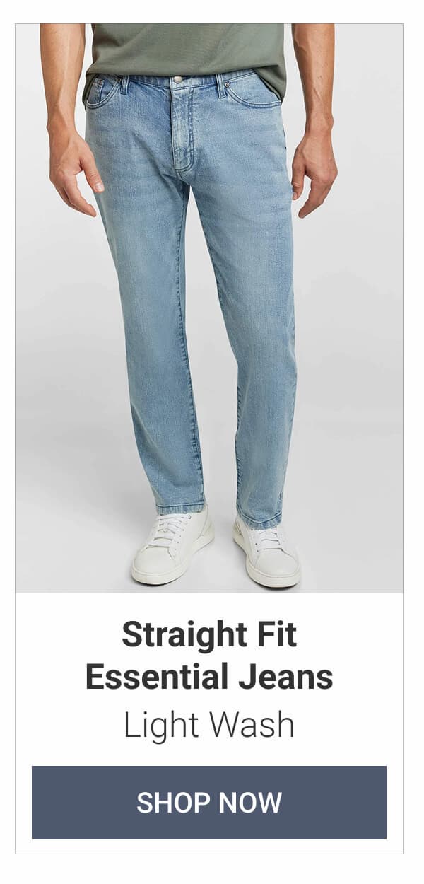 Light Wash Straight Fit Essential Jeans