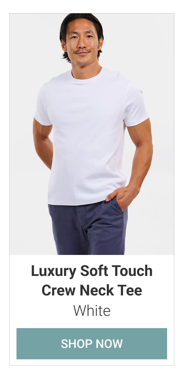 White Luxury Soft Touch Crew Neck Tee