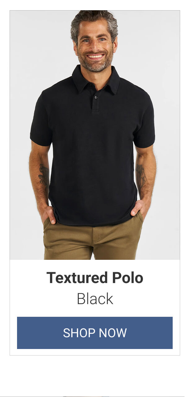 Black Textured Polo
