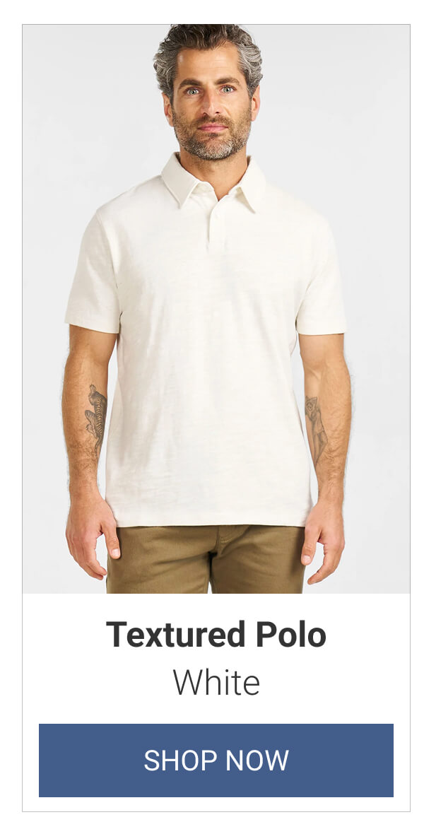 White Textured Polo